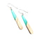 Aqua Blue Wood & Resin Teardrop Sterling Silver Earrings